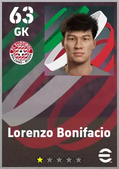 Lorenzo Bonifacio eFootball 2026 player card — 63 OVR GK