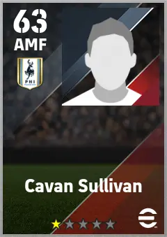 Cavan Sullivan eFootball 2026 player card — 63 OVR AMF