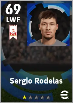 Sergio Rodelas eFootball 2026 player card — 69 OVR LWF