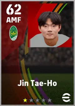 Jin Tae-Ho eFootball 2026 player card — 62 OVR AMF