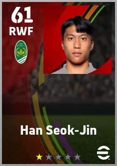 Han Seok-Jin eFootball 2026 player card — 61 OVR RWF