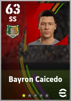 Bayron Caicedo eFootball 2026 player card — 63 OVR SS