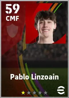 Pablo Linzoain eFootball 2026 player card — 59 OVR CMF