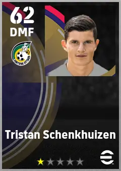 Tristan Schenkhuizen eFootball 2026 player card — 62 OVR DMF