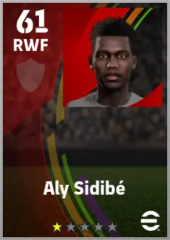Aly Sidibe eFootball 2026 player card — 61 OVR RWF