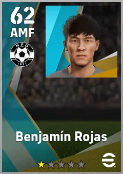 Benjamin Rojas eFootball 2026 player card — 62 OVR AMF