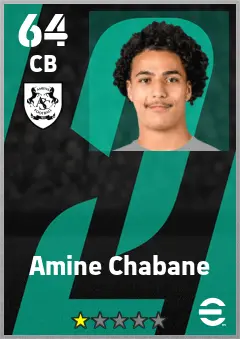 Amine Chabane eFootball 2026 player card — 64 OVR CB