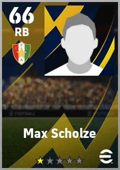 Max Scholze eFootball 2026 player card — 66 OVR RB