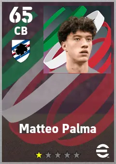 Matteo Palma eFootball 2026 player card — 65 OVR CB