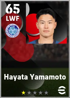 Hayata Yamamoto eFootball 2026 player card — 65 OVR LWF
