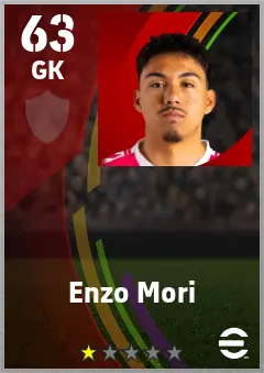 Enzo Mori eFootball 2026 player card — 63 OVR GK