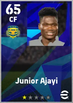 Junior Ajayi eFootball 2026 player card — 65 OVR CF