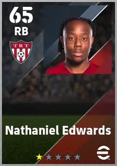 Nathaniel Edwards eFootball 2026 player card — 65 OVR RB