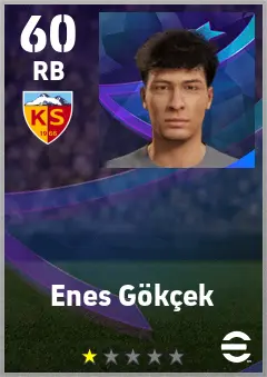 Enes Gokcek eFootball 2026 player card — 60 OVR RB