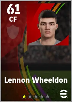 Lennon Wheeldon eFootball 2026 player card — 61 OVR CF