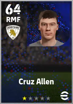 Cruz Allen eFootball 2026 player card — 64 OVR RMF