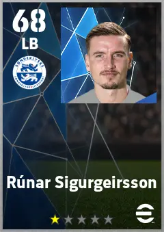 Runar Sigurgeirsson eFootball 2026 player card — 68 OVR LB