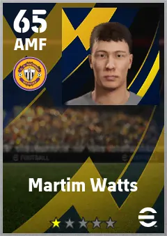 Martim Watts eFootball 2026 player card — 65 OVR AMF
