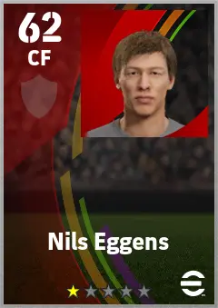 Nils Eggens eFootball 2026 player card — 62 OVR CF
