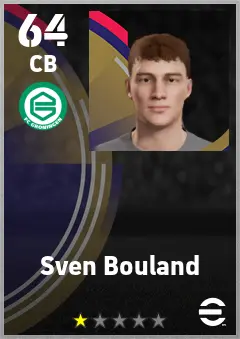 Sven Bouland eFootball 2026 player card — 64 OVR CB