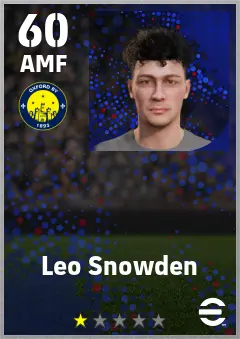 Leo Snowden eFootball 2026 player card — 60 OVR AMF