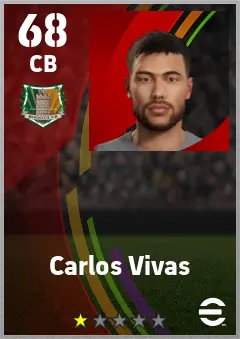 Carlos Vivas eFootball 2026 player card — 68 OVR CB