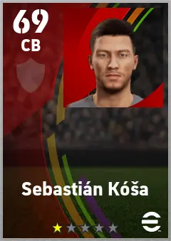 Sebastian Kosa eFootball 2026 player card — 68 OVR CB