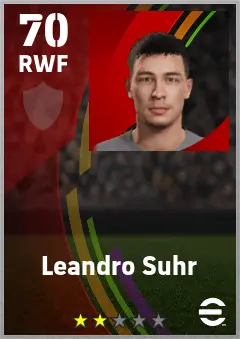 Leandro Suhr eFootball 2026 player card — 70 OVR RWF