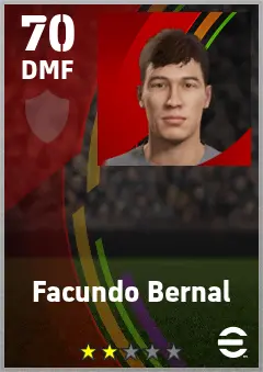 Facundo Bernal eFootball 2026 player card — 70 OVR DMF