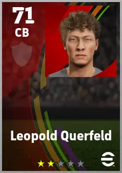 Leopold Querfeld eFootball 2026 player card — 71 OVR CB