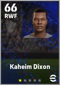 Kaheim Dixon eFootball 2026 player card — 66 OVR RWF