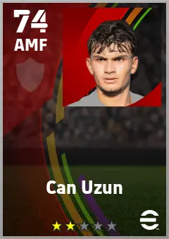Can Uzun eFootball 2026 player card — 74 OVR AMF