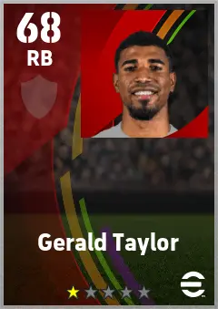 Gerald Taylor eFootball 2026 player card — 68 OVR RB