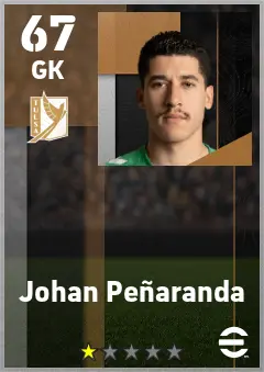 Johan Penaranda eFootball 2026 player card — 67 OVR GK