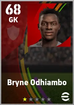 Bryne Odhiambo eFootball 2026 player card — 68 OVR GK