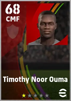 Timothy Noor Ouma eFootball 2026 player card — 68 OVR CMF