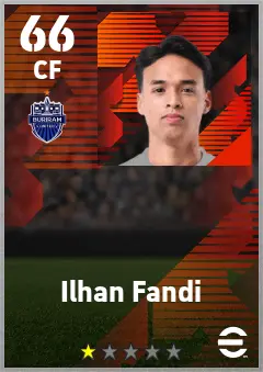 Ilhan Fandi eFootball 2026 player card — 66 OVR CF