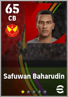 Safuwan Baharudin eFootball 2026 player card — 65 OVR CB