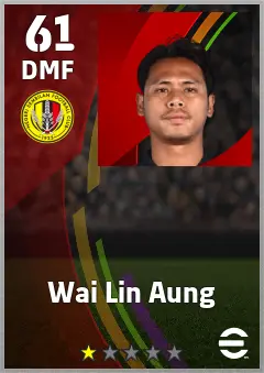 Wai Lin Aung eFootball 2026 player card — 61 OVR DMF