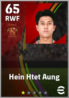 Hein Htet Aung eFootball 2026 player card — 65 OVR RWF