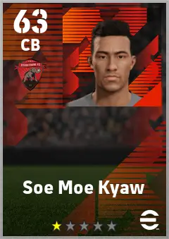 Soe Moe Kyaw eFootball 2026 player card — 63 OVR CB