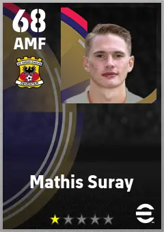 Mathis Suray eFootball 2026 player card — 68 OVR AMF