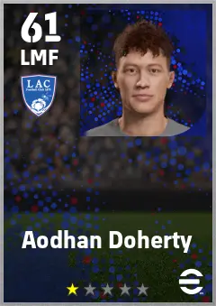 Aodhan Doherty eFootball 2026 player card — 61 OVR LMF