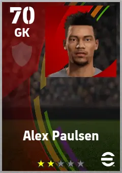 Alex Paulsen eFootball 2026 player card — 70 OVR GK
