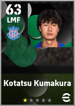 Kotatsu Kumakura eFootball 2026 player card — 63 OVR LMF
