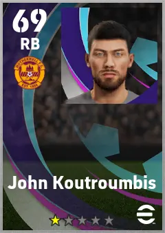 John Koutroumbis eFootball 2026 player card — 69 OVR RB