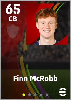 Finn McRobb eFootball 2026 player card — 65 OVR CB