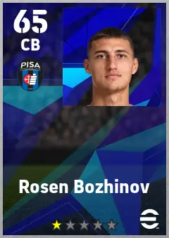Rosen Bozhinov eFootball 2026 player card — 65 OVR CB