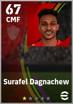 Surafel Dagnachew eFootball 2026 player card — 67 OVR CMF