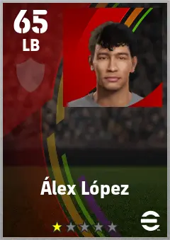 Alex Lopez eFootball 2026 player card — 65 OVR LB